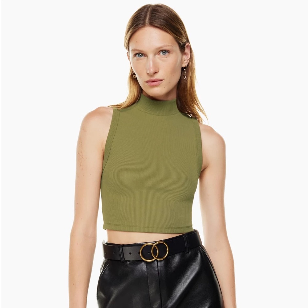 Babaton Formarib Mockneck Tank in fen green